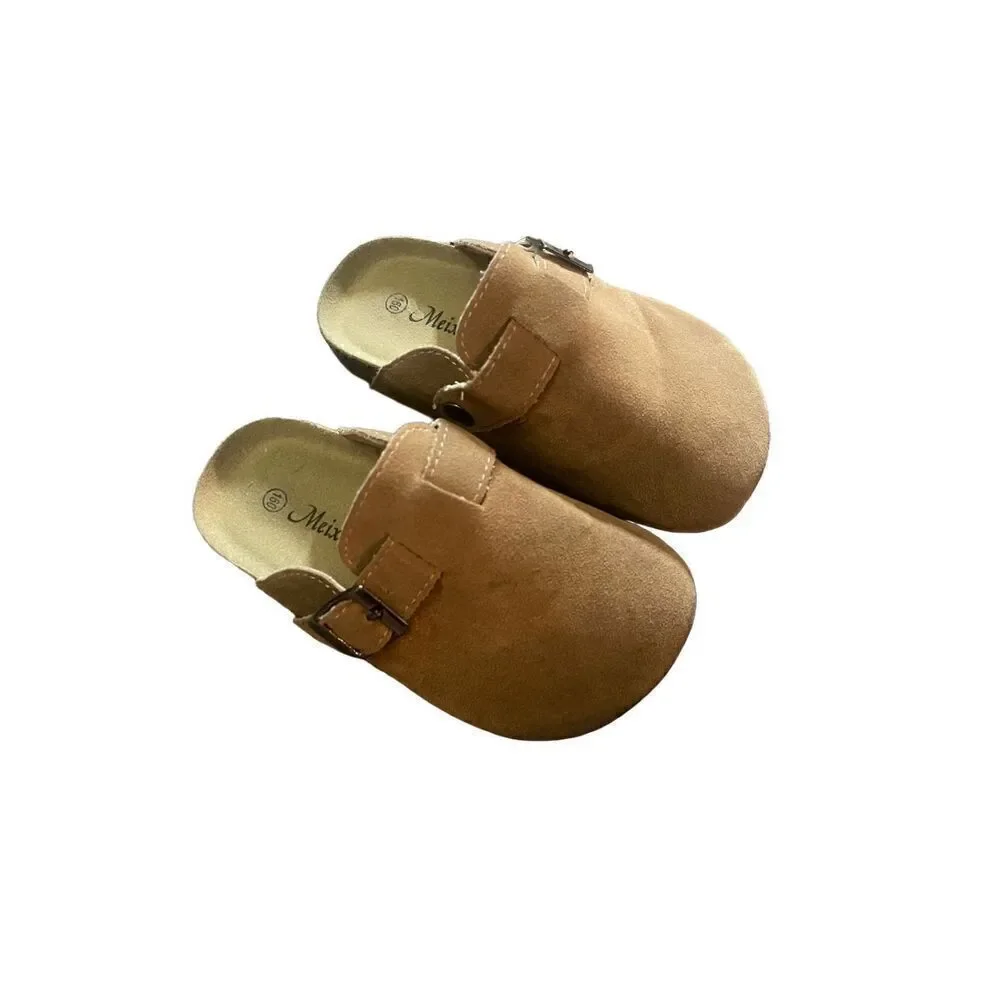 Faux suede slip on